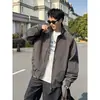 Jaqueta aviador de gola alta estilo workwear retro americano da moda para homens, outono e inverno, jaqueta curta versátil de corte solto para casais
