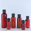 Em estoque 30 50 100ml frasco plástico PET marrom frasco com tampa flip frasco squeeze para líquidos frasco de amostra frasco com tampa borboleta