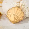 Broche de concha metálica transfronteiriço, broche de vieira dourado brilhante, acessório de terno de alta qualidade para férias à beira-mar, atacado