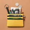 Bolsa para Monedas para Hombre y Mujer, Bolsa para Llaves, Tres Capas con Cremallera, Bolsa de Almacenamiento de Tela, Billetera Pequeña de Lona Simple para Estudiantes, Mini