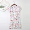 Pijama Nuevo de Punto de Manga Corta Lindo Dibujo Animado Ropa para el Hogar Edición Europea Talla Grande para Mujer Ropa de Dormir Pijama Estampado Venta al por Mayor
