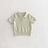 Ins2026 Prendas de Punto Primavera y Verano Tops Delgados de Verano con Solapas Jerséis para Niños Tops para Niños Verano