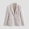 Roupas Femininas 2026 Primavera Novo Estilo Europeu e Americano Moderno e Elegante Blazer Slim Fit Top de Manga Longa Design Simples