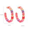 Brincos de Cerâmica Macia Transfronteiriços Europeus e Americanos Brincos Boêmios Brincos Exagerados Distintos Brincos Coloridos Arco-íris Havaianos Doce