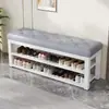 Sapateira de Entrada de Casa com Assento Integrado, Novo Modelo para Sala de Estar, Banco de Sapatos Casual com Estofamento Macio e Armazenamento Multifuncional