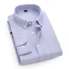 Camisa para Hombre Estilo Nuevo de Moda Sin Planchar Ropa Interior y Exterior de Moda Casual Textil de Algodón Oxford Europeo y Americano Camisa Blanca de Manga Larga para Hombre