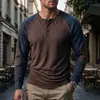 Sudadera casual estilo americano para comercio exterior transfronterizo europeo y americano, con patrón de gofres, bloques de color, manga larga, cuello redondo con dos botones