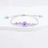 Pulseira de Flores Secas Reais Flor de Cerejeira Flores de Narciso Contas Rachadas de Gelo Jingdezhen Pulseira de Amizade Trançada de Verão para Mulheres