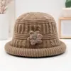 Sombreros para mujeres de mediana edad y ancianas, sombrero cálido de invierno para mamá, grueso con terciopelo, sombrero tipo cubo para personas mayores, abuela, sombrero de lana tejido para señora mayor