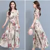 078 Nuevo Vestido de Moda Floral Elegante Transfronterizo para Mujer Verano Moda que Cubre el Vientre Aspecto Adelgazante Falda Larga de Corte A Falda de Playa