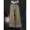 Calças de Trabalho Desconstruídas Pesadas Vintage Cor Marrom Melardo para Homens, Jeans de Algodão Puro Rígido para o Verão, Calças Afuniladas Levemente Emagrecedoras