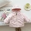 Roupas de inverno para meninas, roupas infantis 2026, novos designs estilosos, blusas para bebês meninos, jaquetas corta-vento, algodão espessado e forrado com fleece