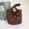 Bolsa de Ombro Portátil de Grande Capacidade, Nova Mochila de Viagem com Bordado de Pelúcia e Design Dupla Face, Bolsa Tote Simples e Elegante