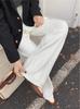 Pantalones de Lana Tejida Suave y Ceroso con Trenzado Retro Otoño e Invierno Nuevo Estilo Pantalones Rectos de Cachemira Largos para Mujer