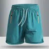 Shorts Casuais Esportivos de Seda de Gelo para Homens, Verão, Caimento Solto, Tamanho Grande, Calças Esportivas para Corrida, Shorts de Cinco Pontos Respiráveis Unissex