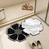 Capacho Criativo com Padrão de Flor Alienígena, Tapete de Banheiro de Lama Diatomácea com Absorção de Água, Tapete de Pé Antiderrapante para Porta de Banheiro e Vaso Sanitário