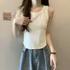 Comercio exterior transfronterizo al por mayor verano cuello en U algodón camisola mujer cintura ceñida interior anti-rozaduras sin mangas top