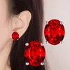 Aretes Sintéticos de Diamante de Color Cultivado en Laboratorio con Forma de Huevo, Aretes de Diamante Azul Sintético Artificial y Diamante Amarillo Suelto