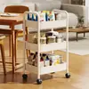 Estante de almacenamiento pequeño con ruedas, estante de almacenamiento de varios niveles de pie para sala de estar y cocina, estante de almacenamiento móvil para juguetes y bocadillos de bebé