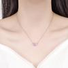 Colar de unha de orelha em forma de coração de diamante rosa de prata esterlina S925 Temperamento All-match Ear Nail Simple Fashion Love Light Luxury Clavícula Corrente