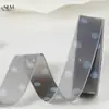 Laço de fita de chiffon de poliéster com estampa de bolinhas em cores contrastantes, acessório para cabelo, acessório para roupas, enfeite para caixa de presente, fita com estampa circular.