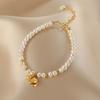 Feliz chocalho fosco Mumby Gold Orquídea de água doce Pearl Colar Entrada Nicho de luxo Artístico Retro Clavicle Chain