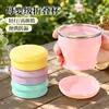 Taza plegable para viajes al aire libre, lavable, resistente a altas temperaturas, tamaño de bolsillo, portátil, con tapa, taza de agua comprimible, taza de cepillo de dientes de silicona de grado alimenticio