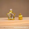 Frasco de Vidro para Perfume de Luxo com Estampagem Dourada Galvanizada, Frasco Portátil de Rollerball Cinco Estrelas para Óleo Essencial, Frasco Vazio de Amostra com Tampa de Rosca