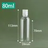 Botella de Plástico de 20/50/100ml 120ml con Tapa Flip-Top para Dispensar Loción, Botella Transparente de PET para Apretar con Tapa de Presión