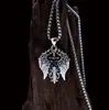Pingente de Asas de Anjo e Espada em Prata Esterlina S925 Criativo Personalizado Unissex Colar para Suéter Pingente Punk Retrô Atacado