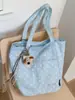 Bolsa Tote de Bolinhas Transfronteiriça para Mulheres Verão 2026 Nova Bolsa de Ombro Casual de Grande Capacidade Bolsa para Estudantes para Ir ao Trabalho/Aula