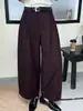 Calça casual feminina, coleção outono 2026, estilo coreano, calça de perna reta com pregas de cintura alta da moda, corte solto, emagrecimento, calças versáteis