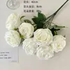 Flores artificiales de 7 rosas transfronterizas diy arreglo floral de boda ramo de mano decoraciones de mesa de sala de estar flor atuendo suave