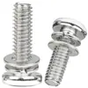 Tornillo Combinado de Tres Piezas de Acero Inoxidable 316 con Cabeza Cruzada Grande Redonda, con Arandelas Planas y de Resorte, Tornillo de Cabeza Plana Grande con Arandelas Planas y de Resorte M4M5M6