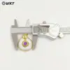 Wt-P1769 Piedra Redonda Asimétrica Natural Cuarzo Multicolor Chapado en Oro de 18 Quilates Colgante Incrustado Accesorios para Collar DIY