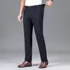 Pantalones Casuales para Hombre Otoño e Invierno Negocios Forrados de Felpa Pantalones Cálidos Papá de Mediana Edad Primavera y Otoño Pantalones Occidentales Gruesos Pantalones Elásticos en Cuatro Direcciones