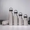 Amazon Aço inoxidável 304 Camada única Copo de água Conveniente para atividades ao ar livre Ciclismo Montanhismo Chaleira Todo em aço Americano Boca larga Garrafa de água