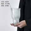 Copo Estriado de Boca Larga Retrô de Nicho Copo para Café Americano Gelado Copo de Grande Capacidade para Refrigerante Água com Gás Copo para Bebidas Copo para Chá de Frutas