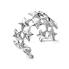 Anillo de Estrella de Acero Inoxidable de Moda Simple Estilo Ins Europeo y Americano Estilo Coreano Personalizado Moderno Diseño para Mujer Anillo Abierto