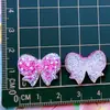 Pasador de Pelo con Lazo de Puntos Blancos Brillantes Transparente Cuerda para el Cabello Agujero para Zapato Hebilla de Zapato Pegamento Cremoso Accesorios de Resina DIY