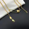 Colar estilo ins europeu e americano celebridade da internet corrente vintage desgastada gargantilha corrente com pino de fecho dourado colar colar