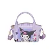 Monedero Kuromi Bolso de Hombro con Cremallera para Niños Patrón de Dibujos Animados Lindo Almacenamiento de PU Bolsos Cruzados de Anime para Niñas