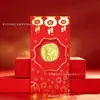 Moneda de Oro de la Suerte para el Año de la Oveja, Moneda Conmemorativa de Lámina de Oro, Caja de Regalo de Bolsa de Tela Roja, Sobre Rojo de Cien Bendiciones, Saludo de Año Nuevo, Regalo de Año Nuevo Transfronterizo
