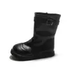 Botas de media caña para niña con hebilla de cinturón negra 2026 Otoño Nuevo Estilo Británico Cremallera tallada Suela suave cómoda Botas Martin