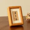 Mini Marco de Fotos Caligrafía China de 3 Pulgadas Nogal Negro Soporte de Escritorio Montaje para Impresión Mesa Decoración Cultural y Creativa de Escritorio DIY