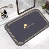 Alfombra de Piso Absorbente de Terciopelo de Cristal para Baño, Inodoro, Entrada de Puerta, Alfombrilla Antideslizante para Pies, Alfombra de Baño, Inodoro