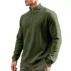 Estación Independiente Transfronteriza Primavera y Otoño Simple Casual para Hombre Suelto Jacquard Cuello Mao Media Cremallera Camiseta Base Sudadera para Hombre