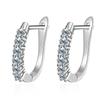 Pendientes de Moissanita de Moda Europea y Americana Nuevos Transfronterizos, Pendientes, Elegantes para Mujer, Geniales Pendientes en Forma de U de Plata de Ley 925 al por Mayor