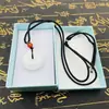 Colgante de hebilla de seguridad de jade blanco sintético, cuerda de collar de hebilla de seguridad de jade blanco sintético, colgante de cuerda para collar, todo a juego, para hombres y mujeres, de tirar y empujar, venta al por mayor