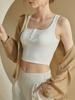 D17 Top Sexy de Ombligo con Almohadilla en el Pecho Ropa de Verano con Protección Solar para Mujer con Sujetador Base de una Pieza Top Pequeño